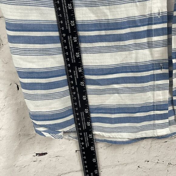 A New Day Button Up Shirt Womens XL Striped Long Sleeve Pocket 100% Cotton Blue - Picture 4 of 9